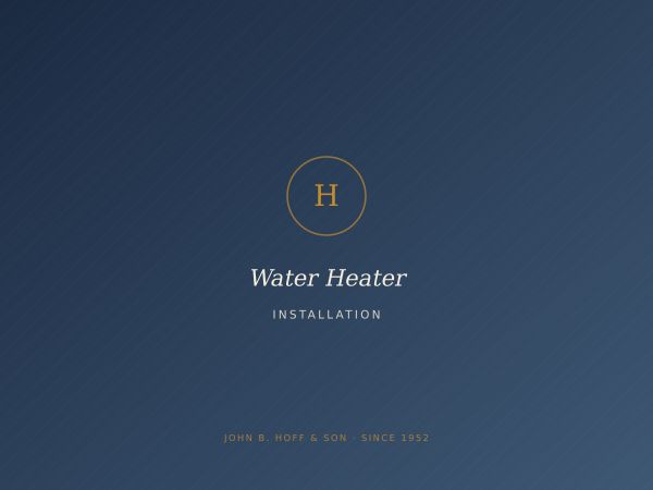 A newly installed gas water heater in a River Valley basement