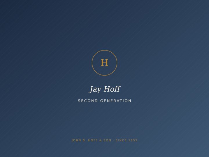 Portrait of Jay A. Hoff, second-generation owner of John B. Hoff & Son