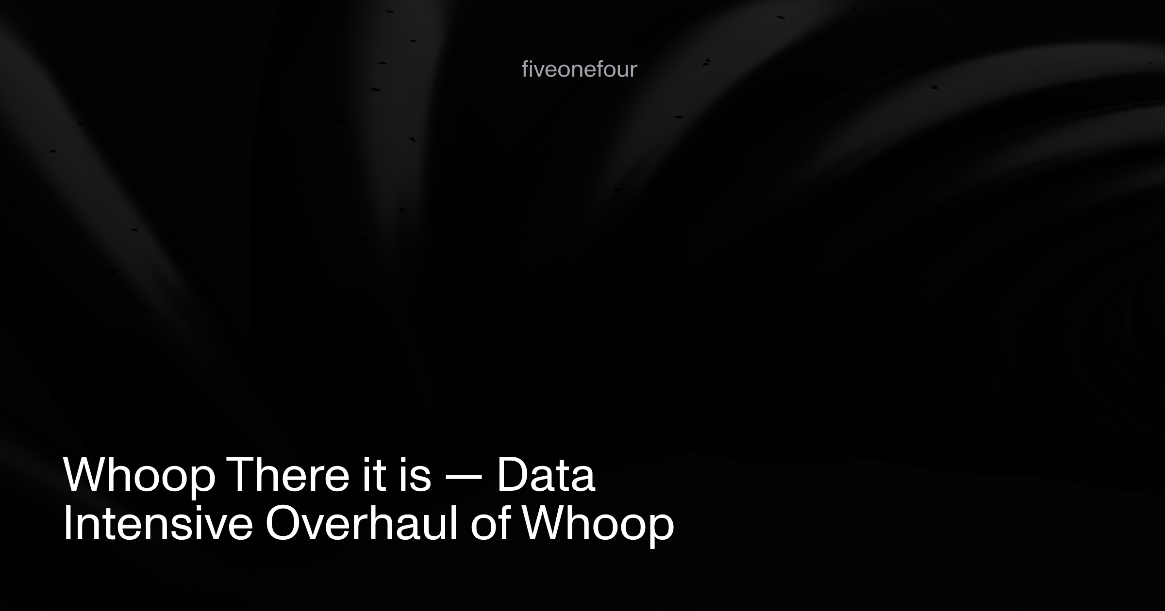 Whoop There it is — Data Intensive Overhaul of Whoop