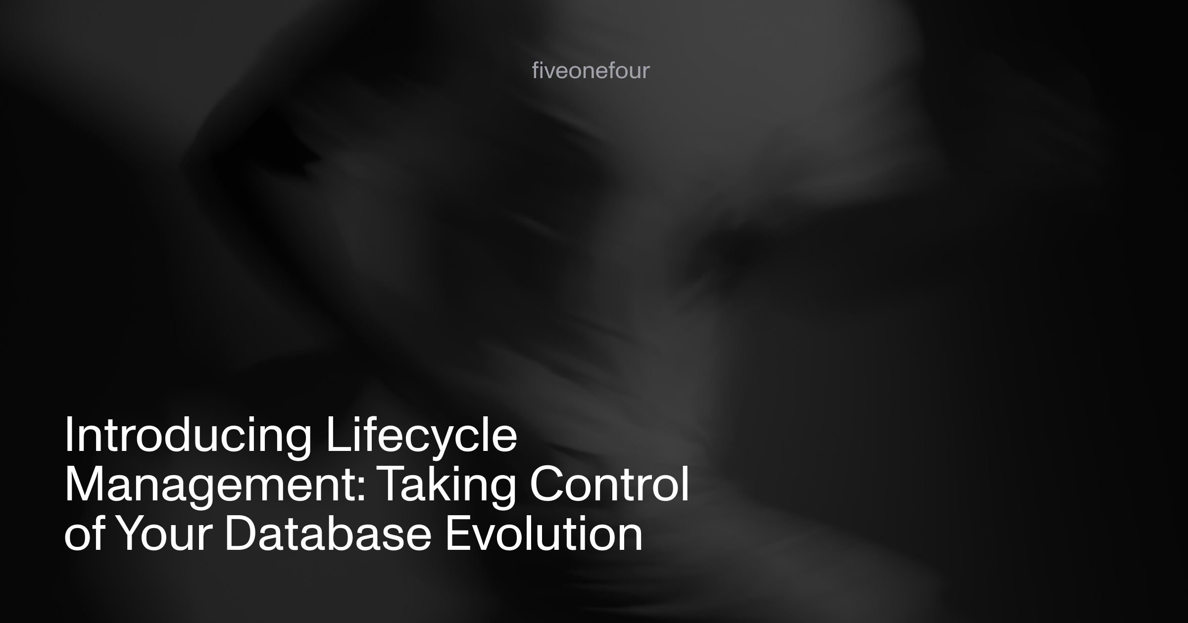 black and white blurred image of someone running with the blog post title: Introducing Lifecycle Management: Taking Control of Your Database Evolution