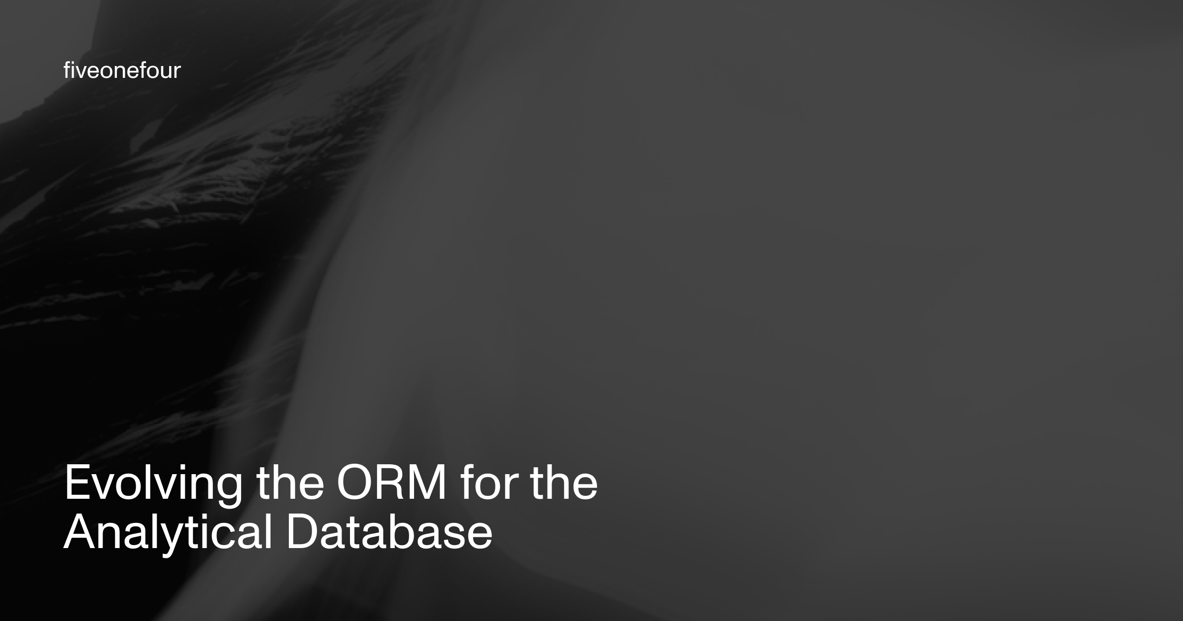Motion image with the title "Evolving the ORM for the Analytical Database"