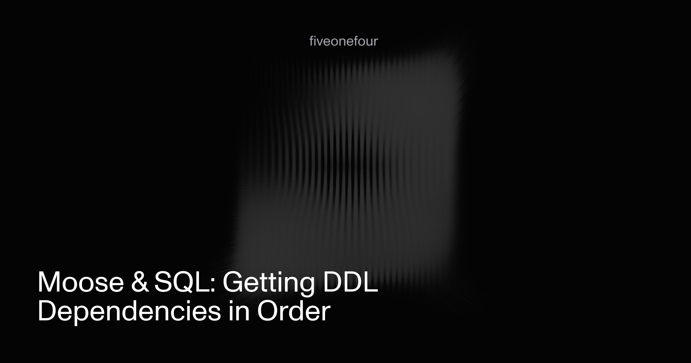 Getting DDL Dependencies in order with Moose & SQL