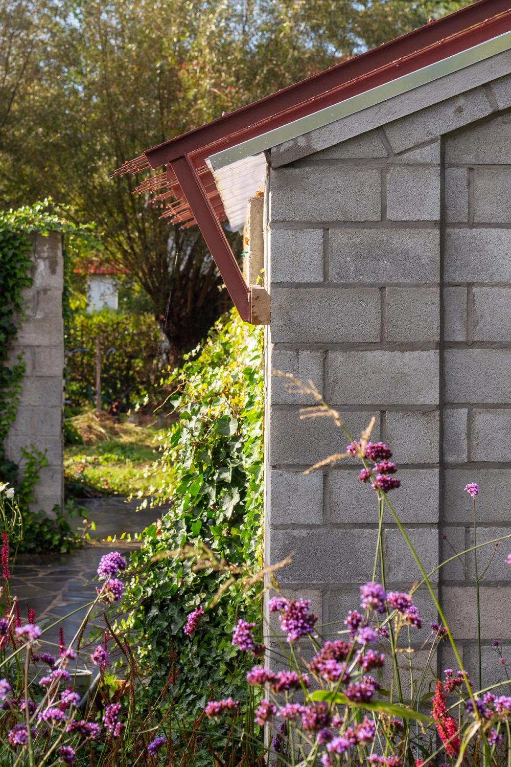 View from outside of the +CABANE project, a garden volume build.