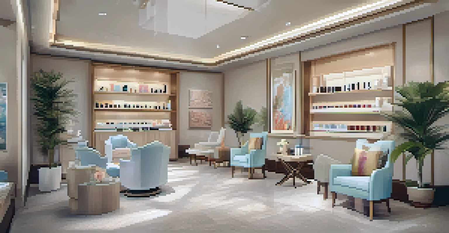 A manicure and pedicure station in a luxury spa, with a therapist exfoliating a client's feet in a serene setting.