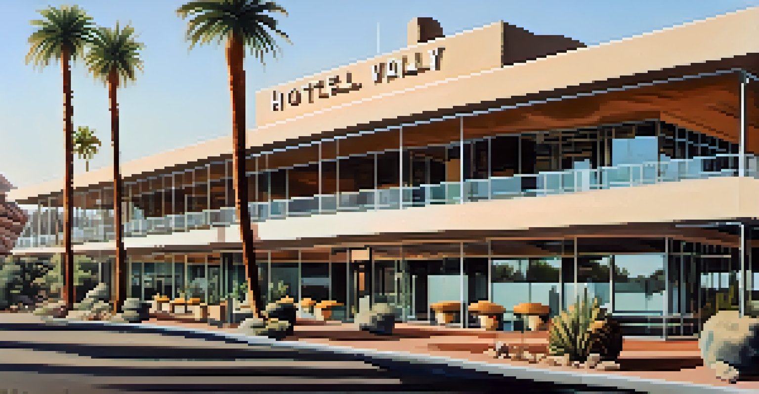 A photograph of the historic Hotel Valley Ho showcasing mid-century modern architecture.
