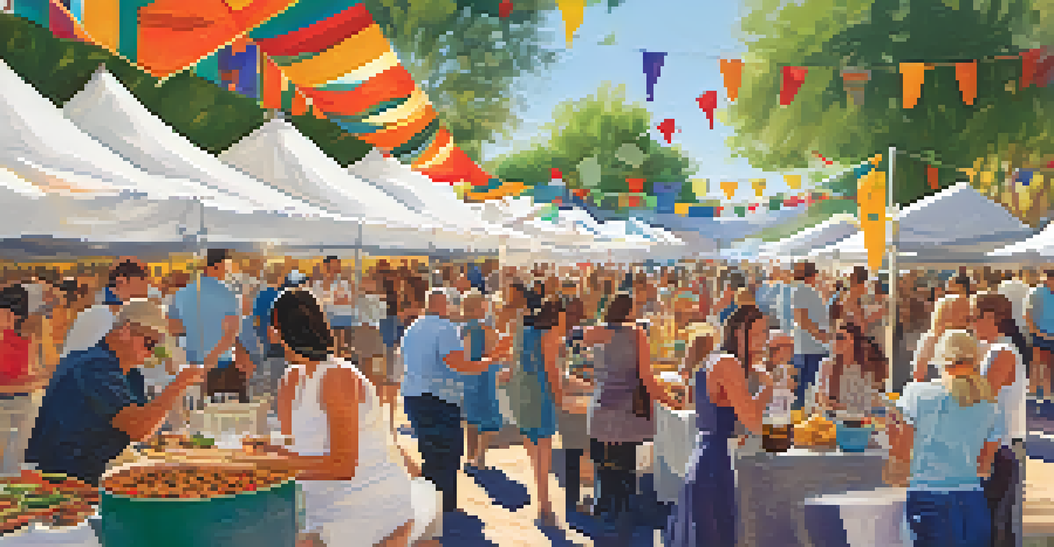 Crowds enjoying the Scottsdale Culinary Festival, tasting food from various vendors and listening to live music.