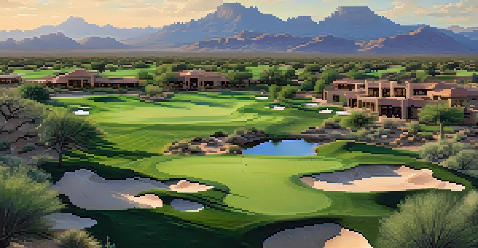 Aerial view of Grayhawk Golf Club showing its green fairways and desert landscape.