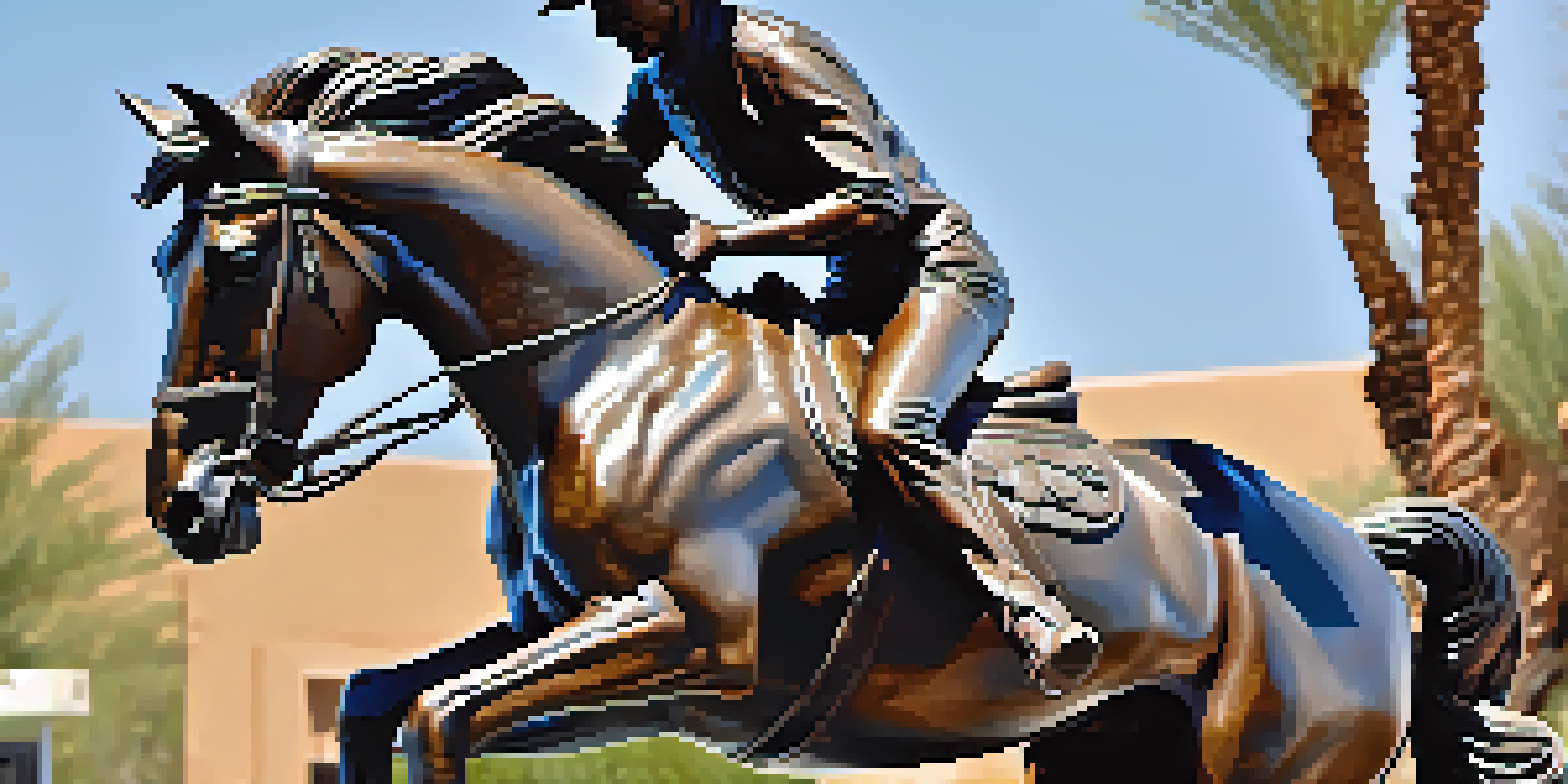 A bronze sculpture of a horse and rider in Scottsdale, capturing the details of the horse's mane and the rider's posture, with people admiring it under a blue sky.