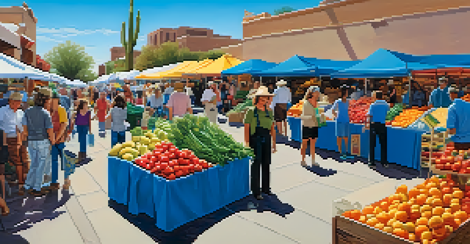 A lively farmer's market with fresh produce and local vendors in Scottsdale.