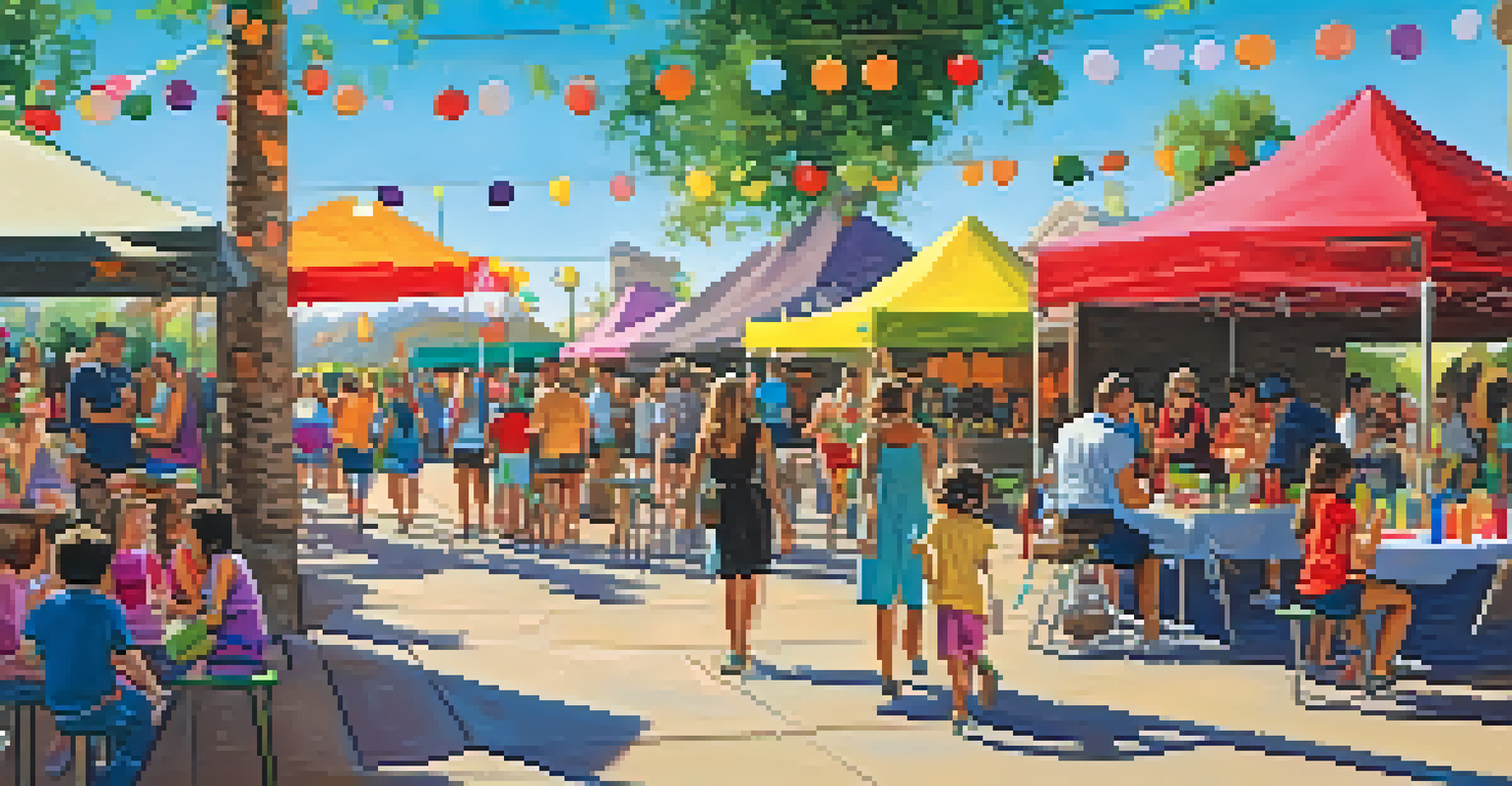 Children participating in art projects at a family-friendly festival area with parents enjoying wine tasting nearby.