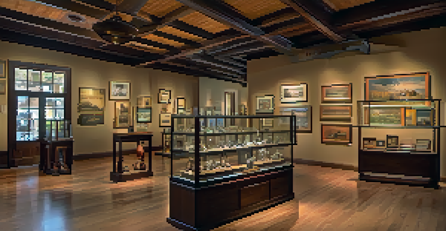 Inside the Scottsdale Historical Museum displaying artifacts and historical photographs with natural light illuminating the wooden interior.