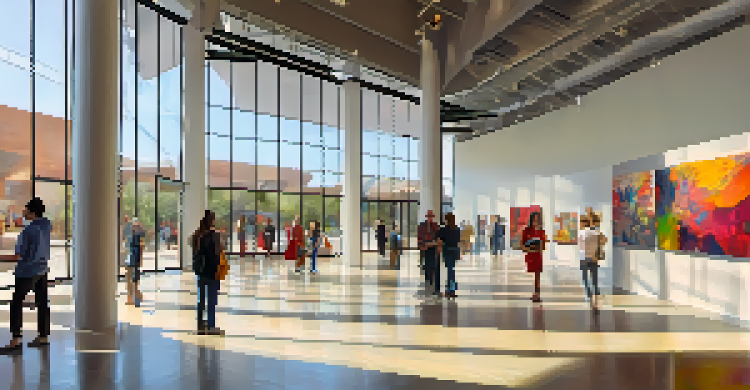 Inside the Scottsdale Museum of Contemporary Art, showcasing contemporary artworks and visitors engaging with the exhibits.