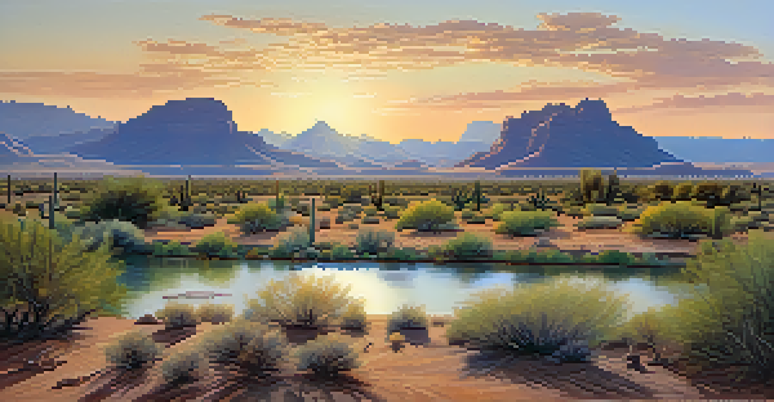 A landscape of the Salt River Pima-Maricopa Indian Community showcasing traditional Native American art.