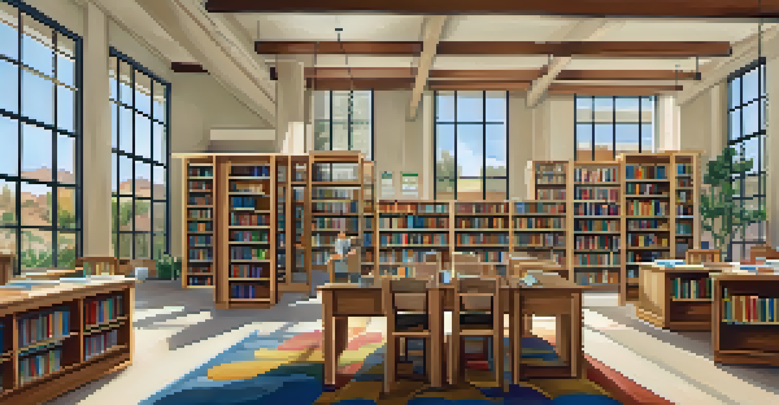 A welcoming local library in Scottsdale with residents participating in an educational workshop, surrounded by books and natural light.
