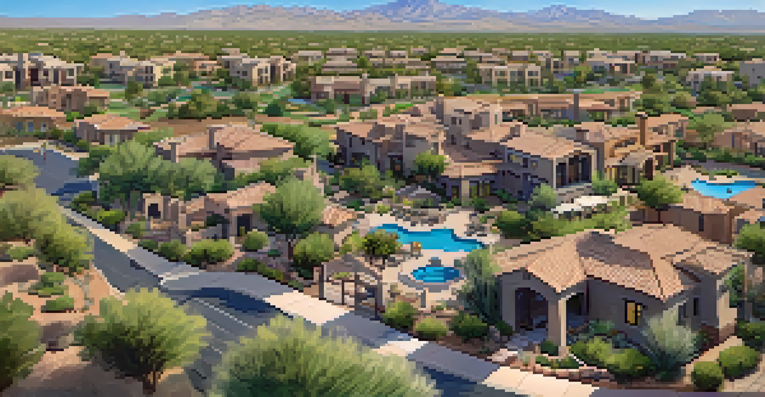 Aerial view of the DC Ranch community in Scottsdale, showcasing its luxury homes and outdoor amenities.