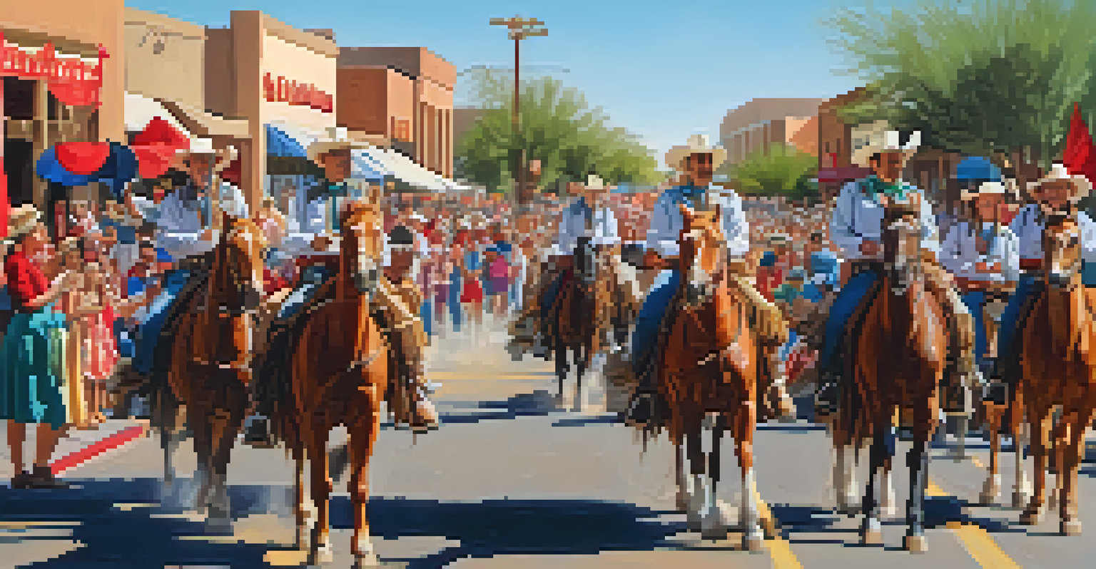 A vibrant parade during Scottsdale Western Week with participants in Western attire.