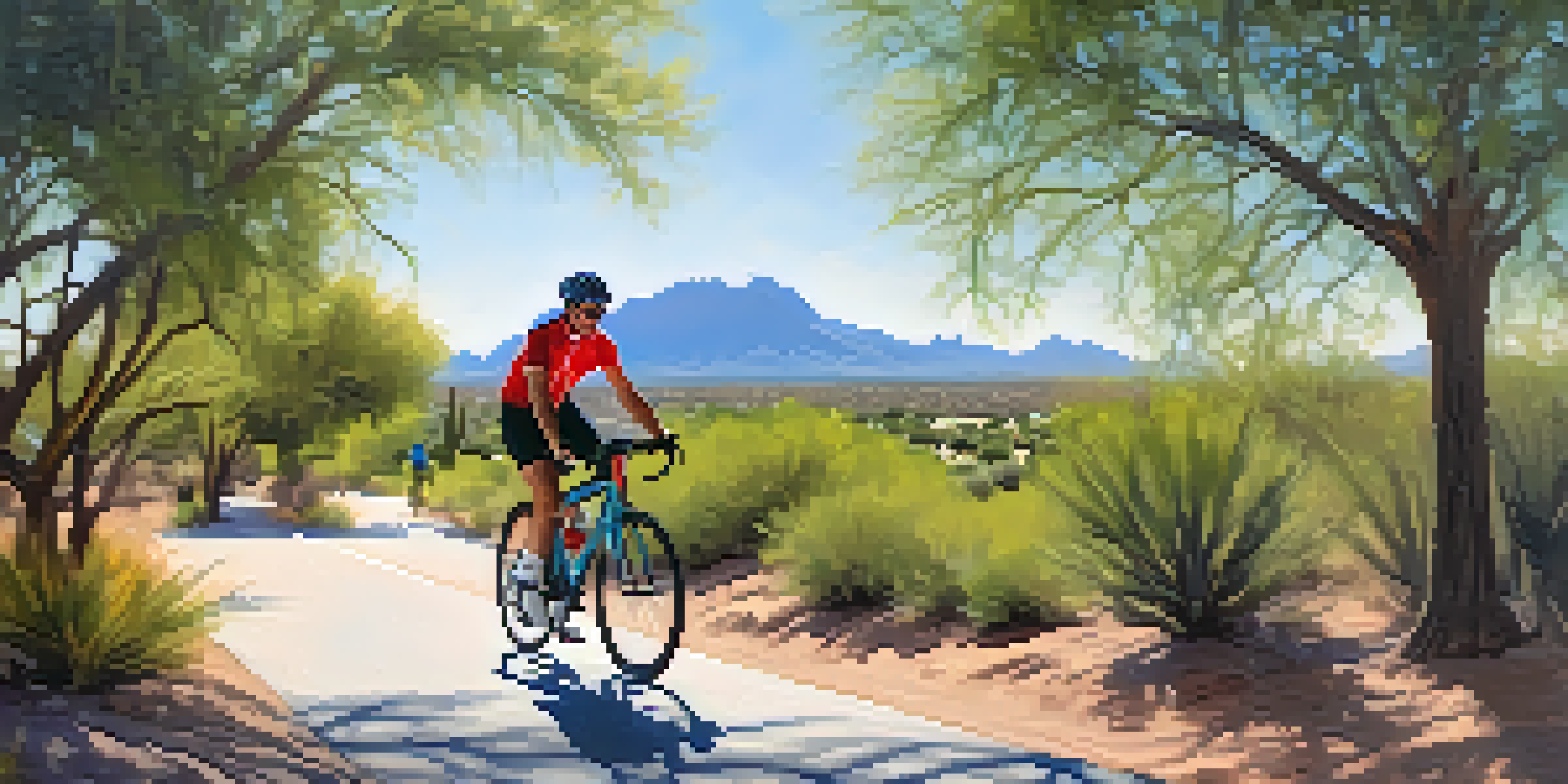 A cyclist enjoying a bike ride along a scenic trail in Scottsdale.