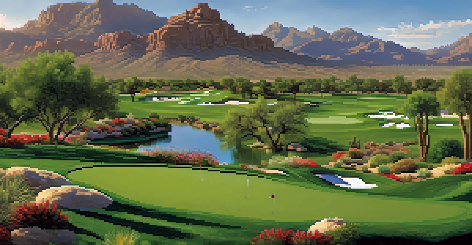 A vibrant golf event by the Arizona Golf Association with players enjoying a sunny day on a beautiful course.