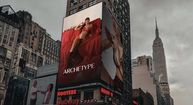 Archetype Brand Billboard located in New York. "Archetype" is an Argentine body-positive underwear and lingerie brand.