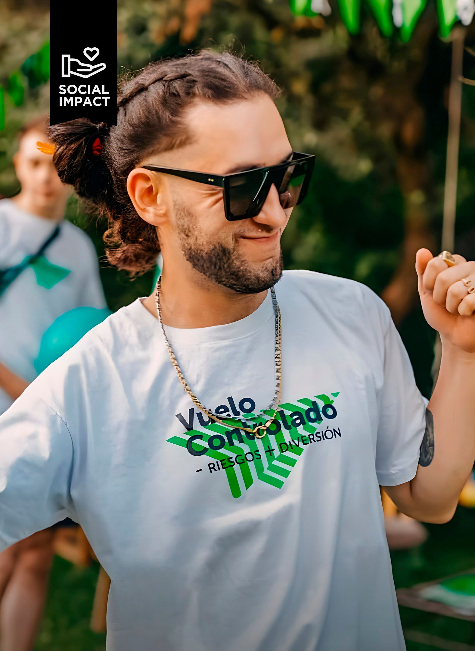 young man dancing on a electronic party