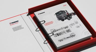 Diseño de fichas técnicas y piezas de documentación técnica para Tecmaco, empresa líder en equipos de izaje y servicios industriales.