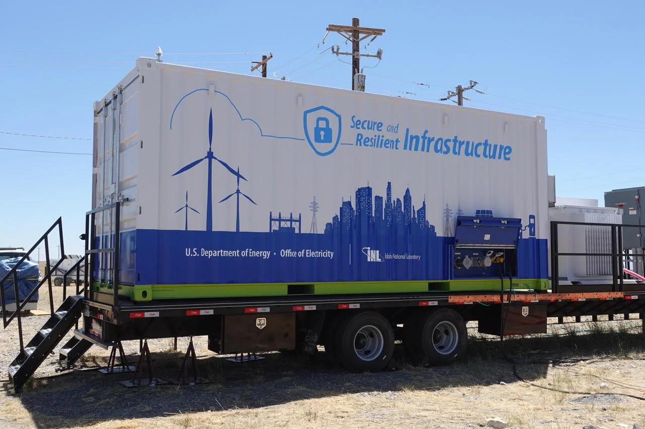 Figure 4: INL operated battery trailer on location at the testing site.