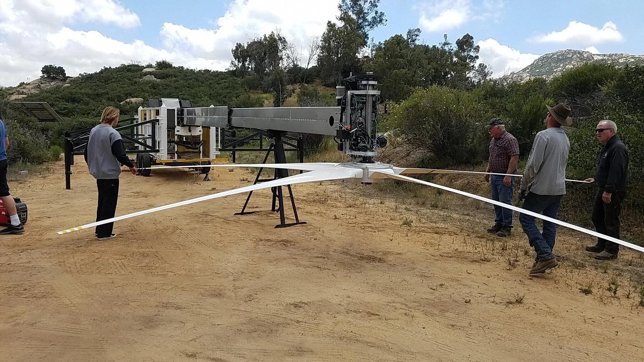 The blades just after being attached to the hub.