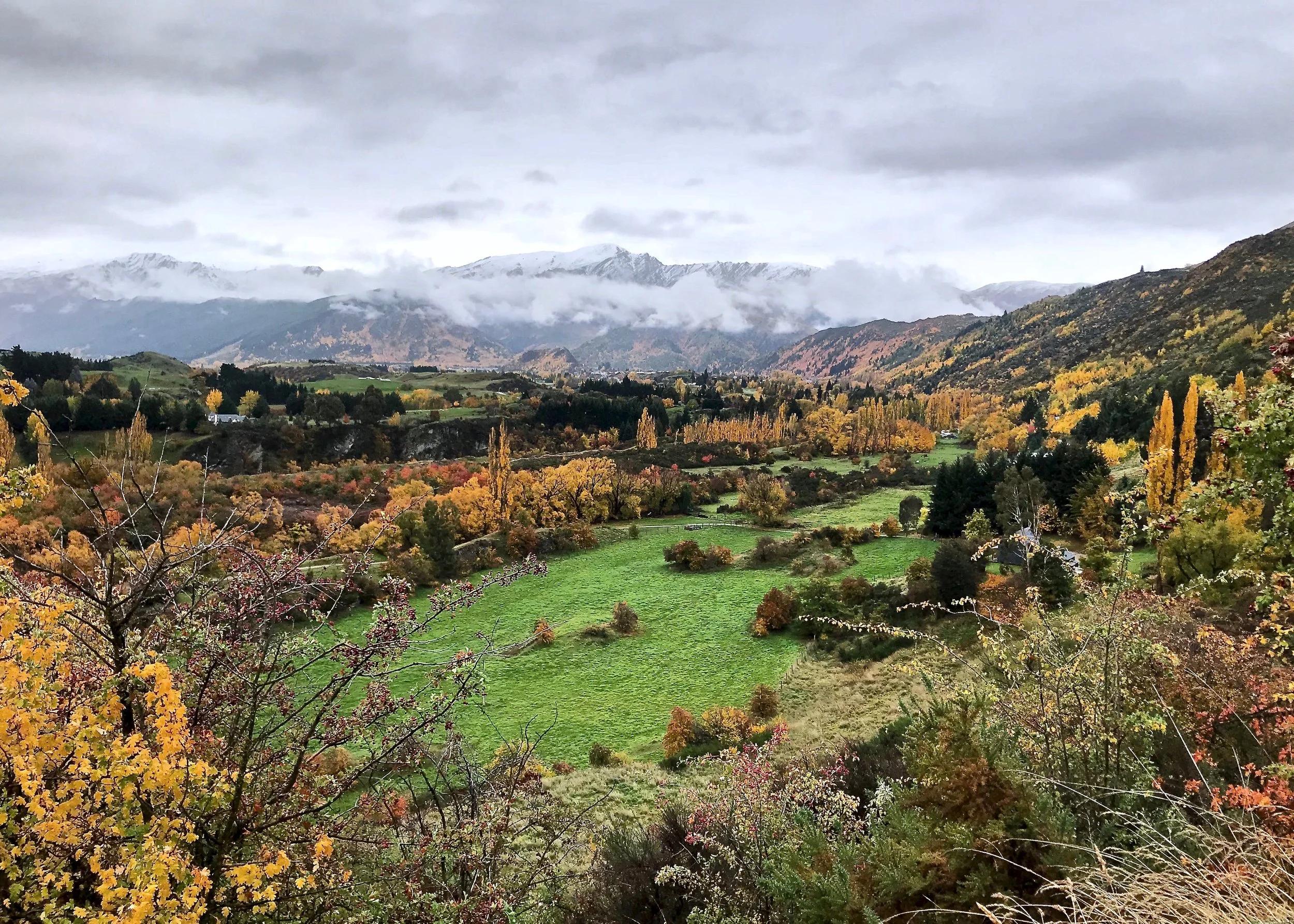 Looking back towards Queenstown from the Crown Range