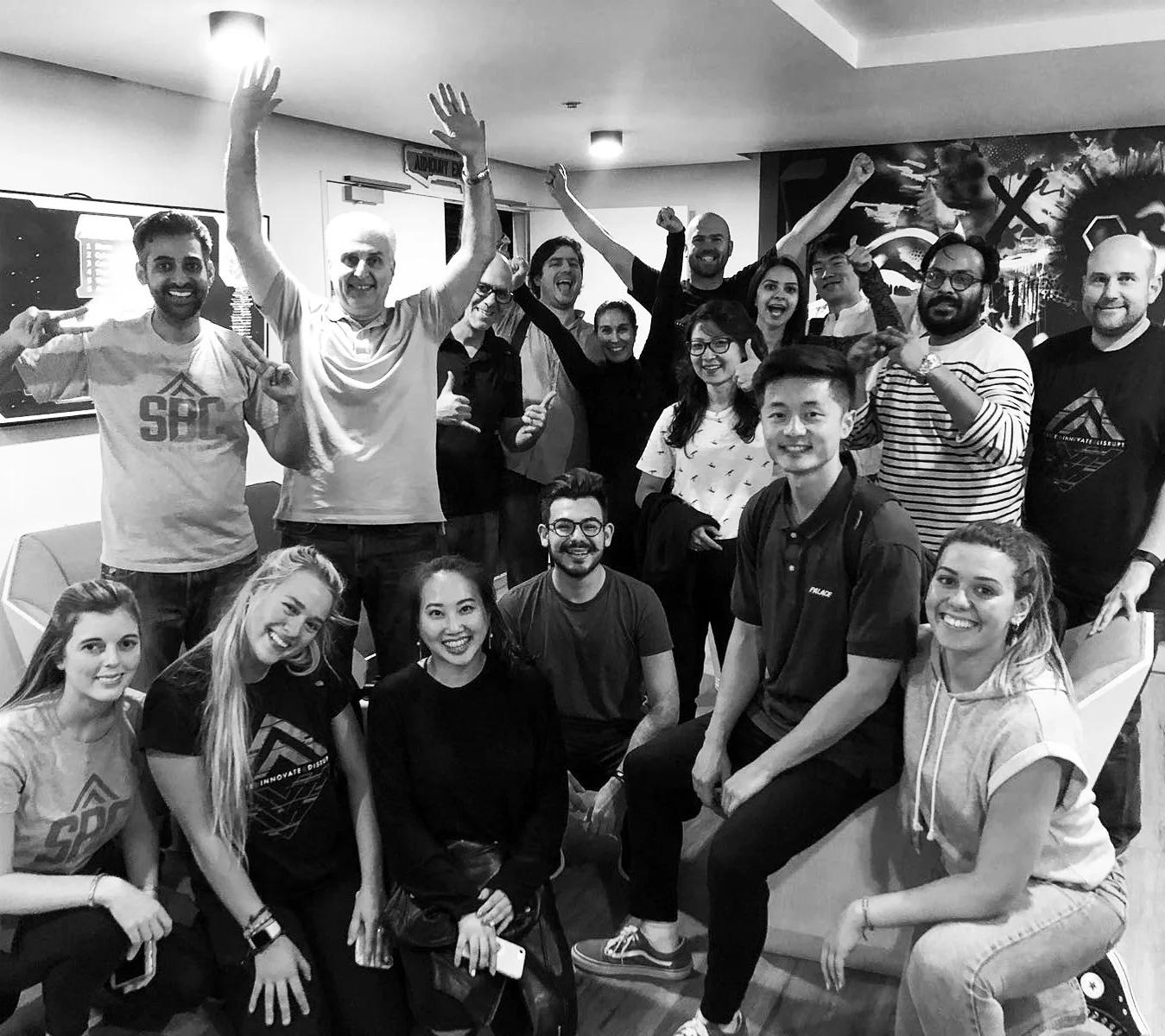 SBC Crew blowing off some steam with a friendly game of laser tag