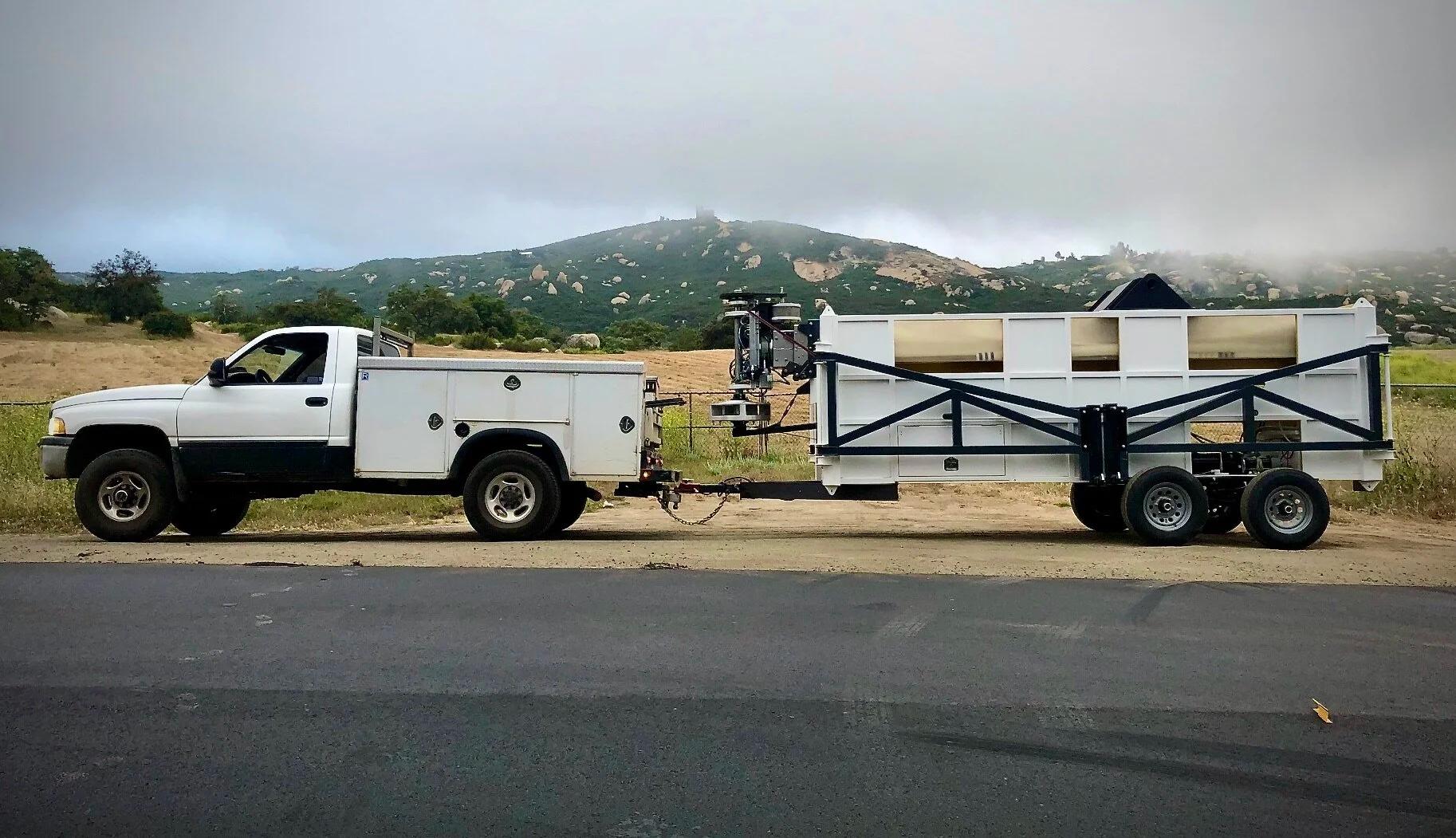 We regularly tow the wind turbine on California highways and dirt roads.