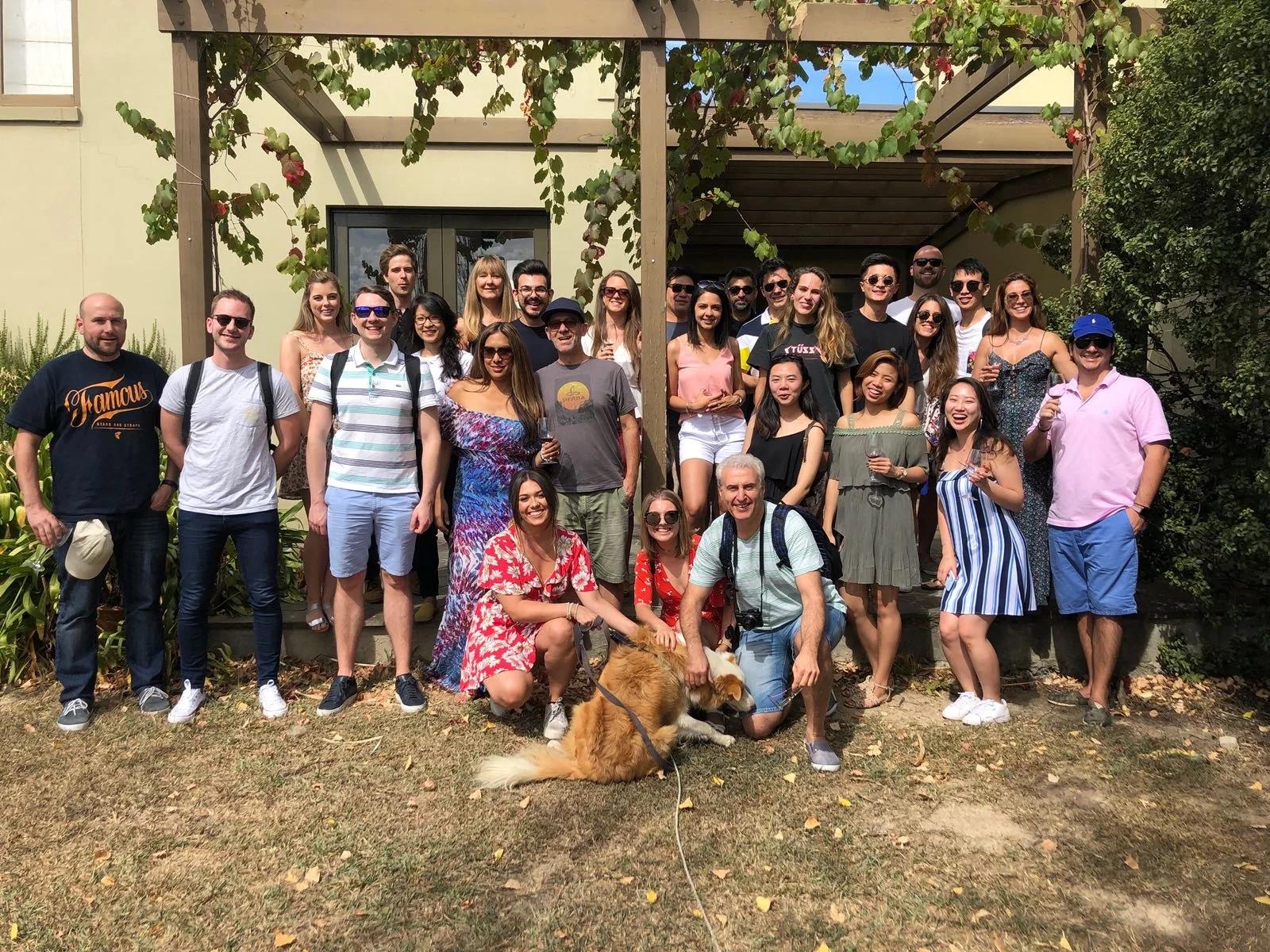 Startupbootcamp Energy Aus family on our wine tasting outing to the Yarra Valley