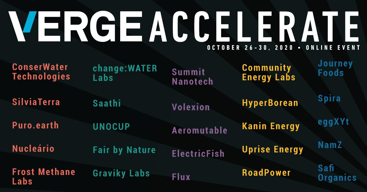 The full list of participants in the VERGE Accelerate 2020 event.