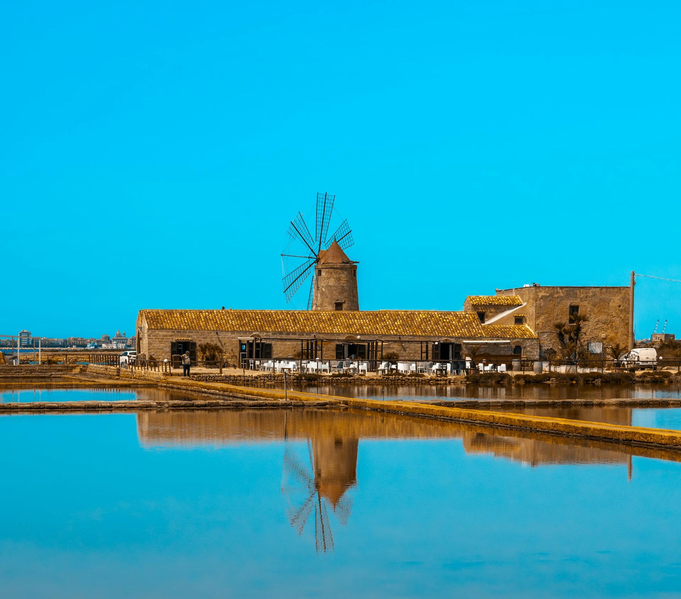 Moulin à vent et marais salants du Stagnone, Sicile