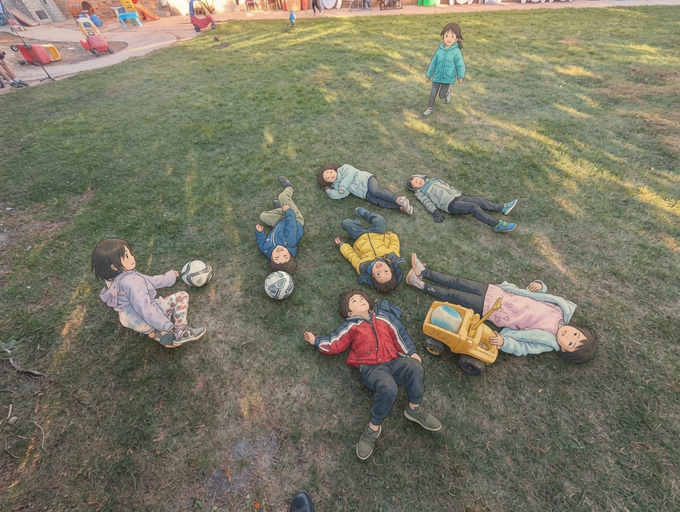 Kids playing on the preschool playground