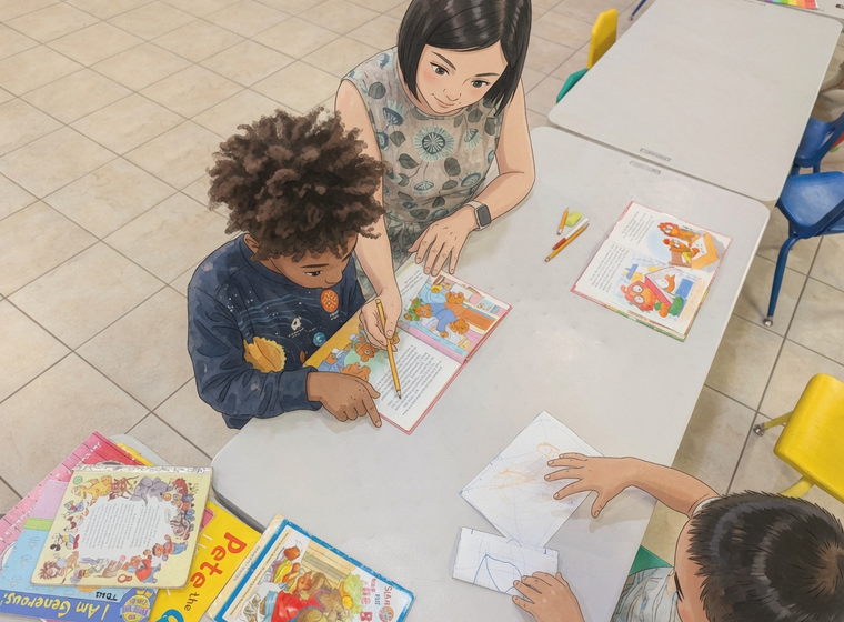 One on one reading practice