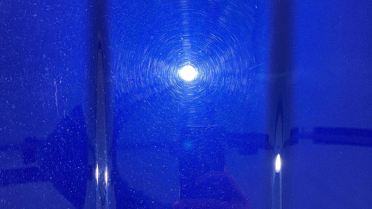 Abarth 595 paint before machine polishing 