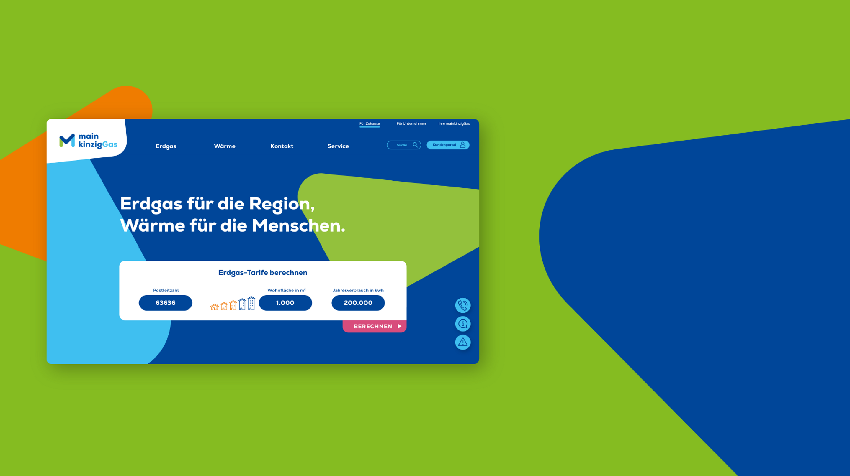 digitales Mockup der Webseite