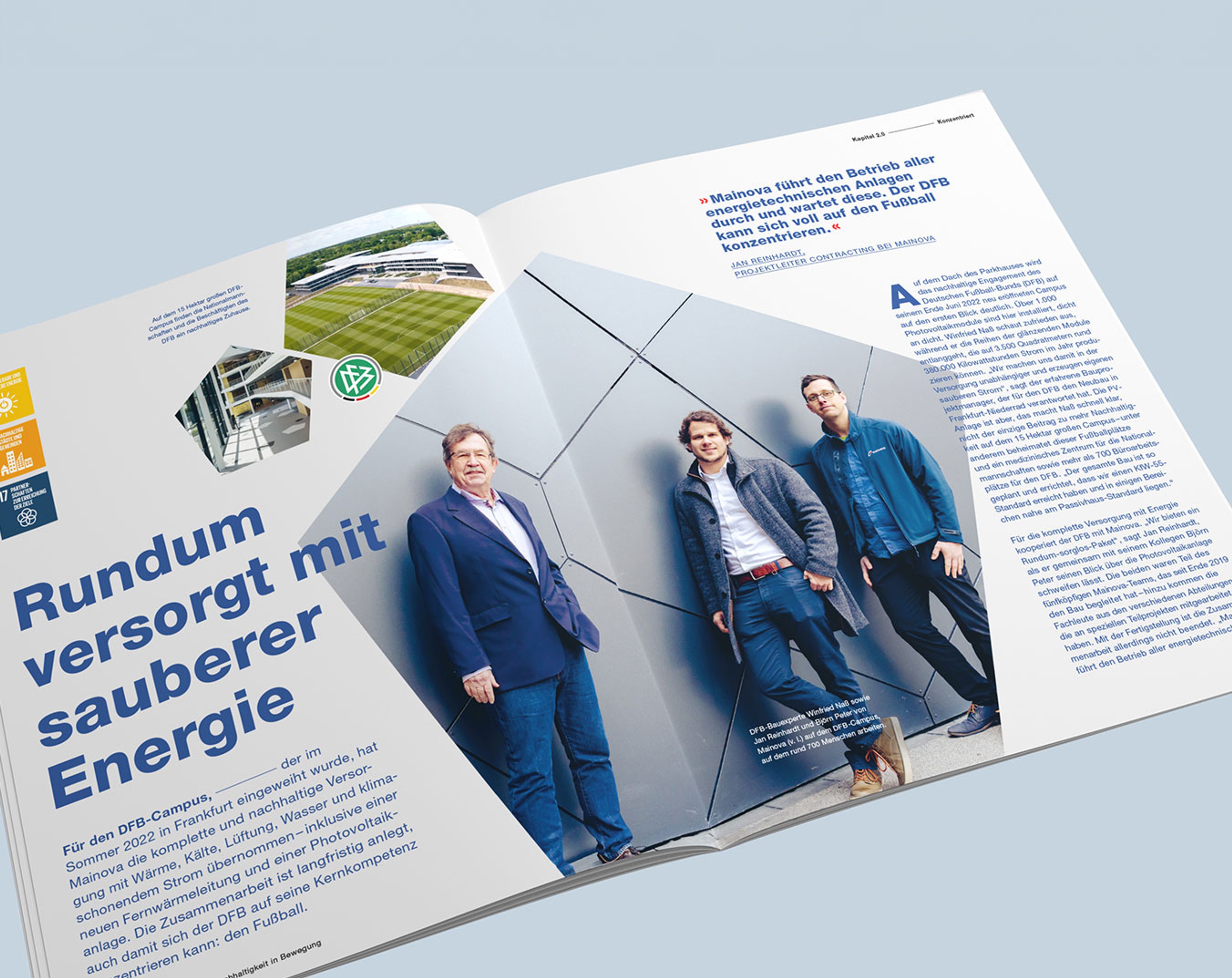 Editorial Layout mit großer Headline und People Fotografie