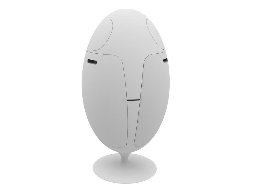 ovetto egg-shaped recycling bin in white