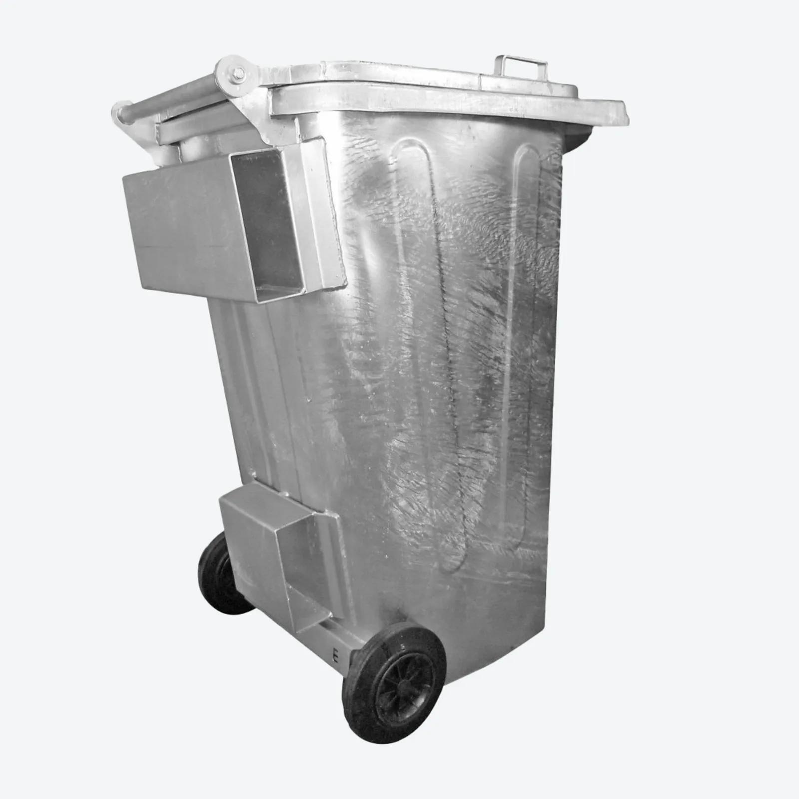 steel waste container with forklift pockets