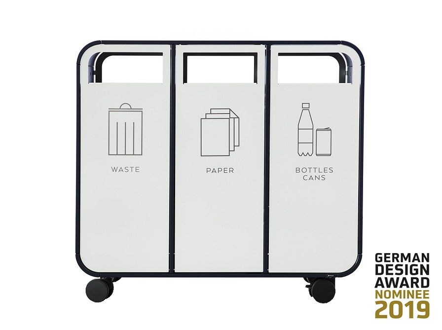 Cloud sorting bin with design award mark
