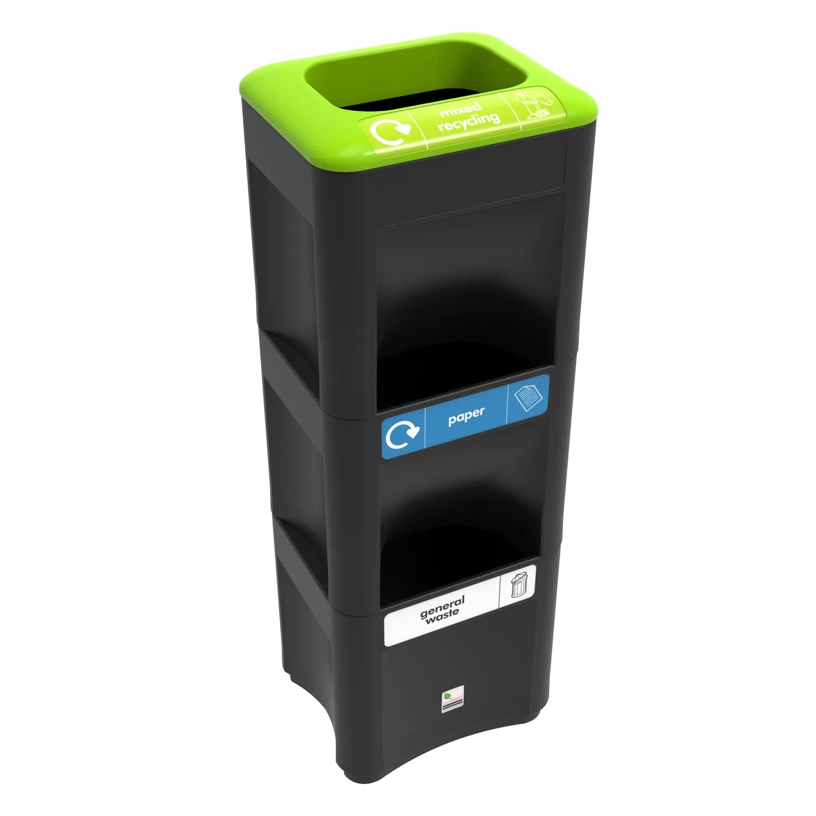 Leafield's EnviroStack Stacking Recycling and Litter Bins