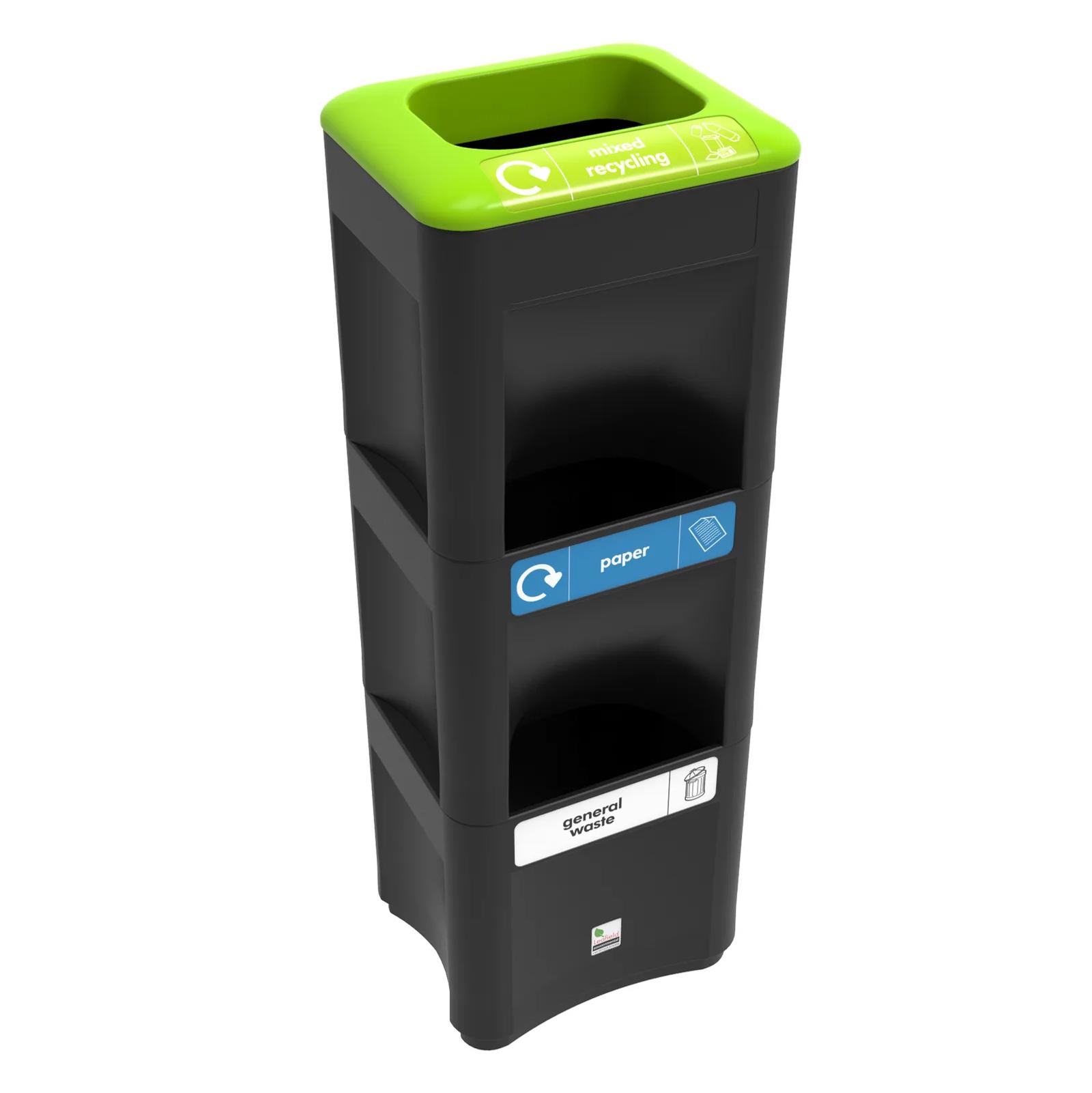 Leafield's EnviroStack Stacking Recycling and Litter Bins