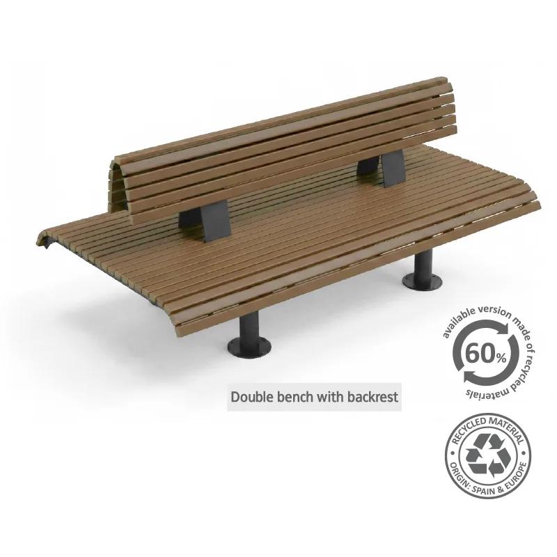 Florence double bench with backrest