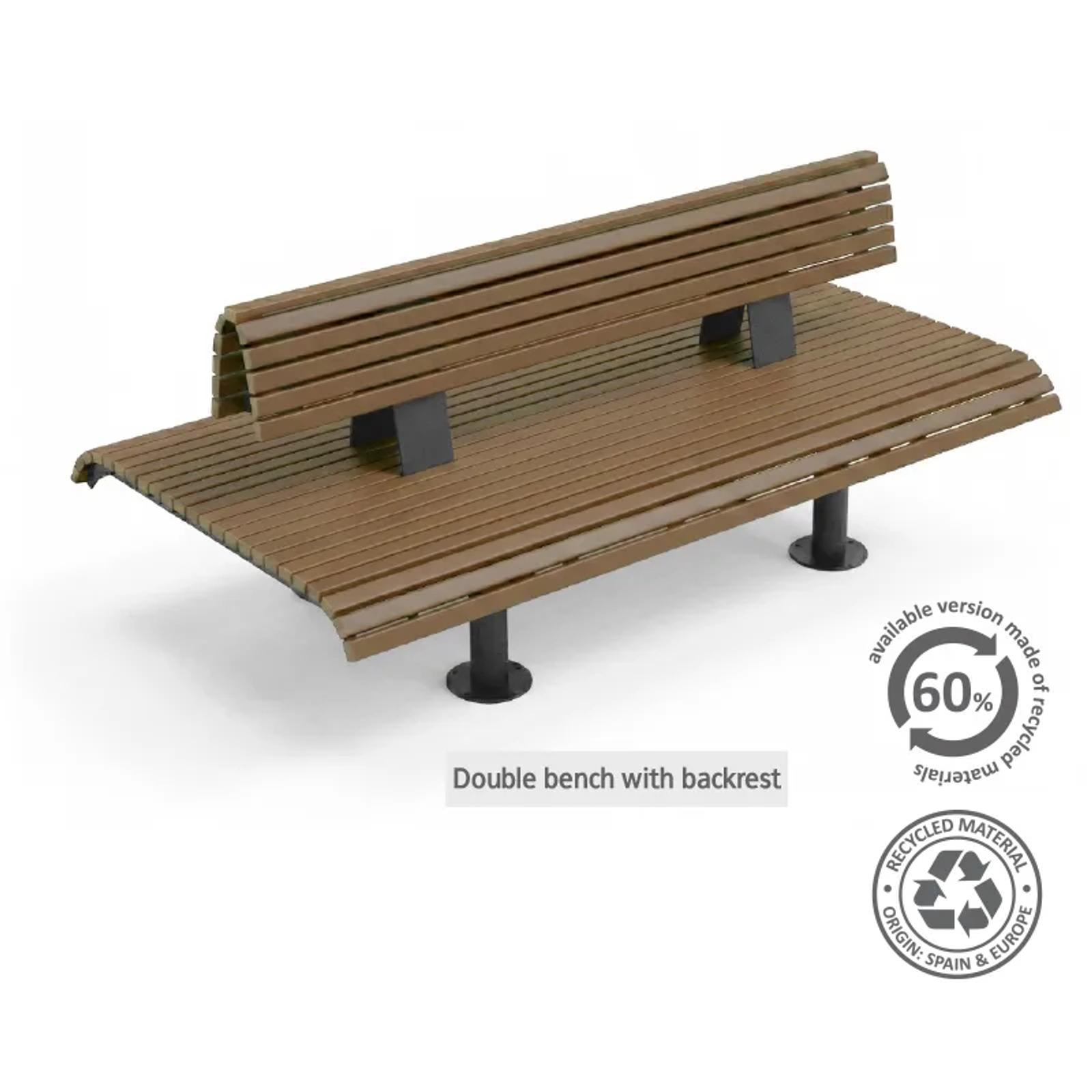 Florence double bench with backrest