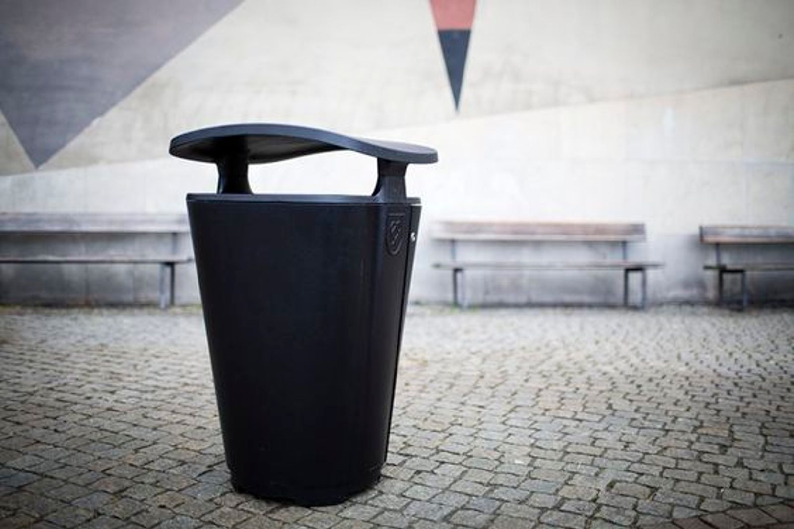 Monolit container on a public square