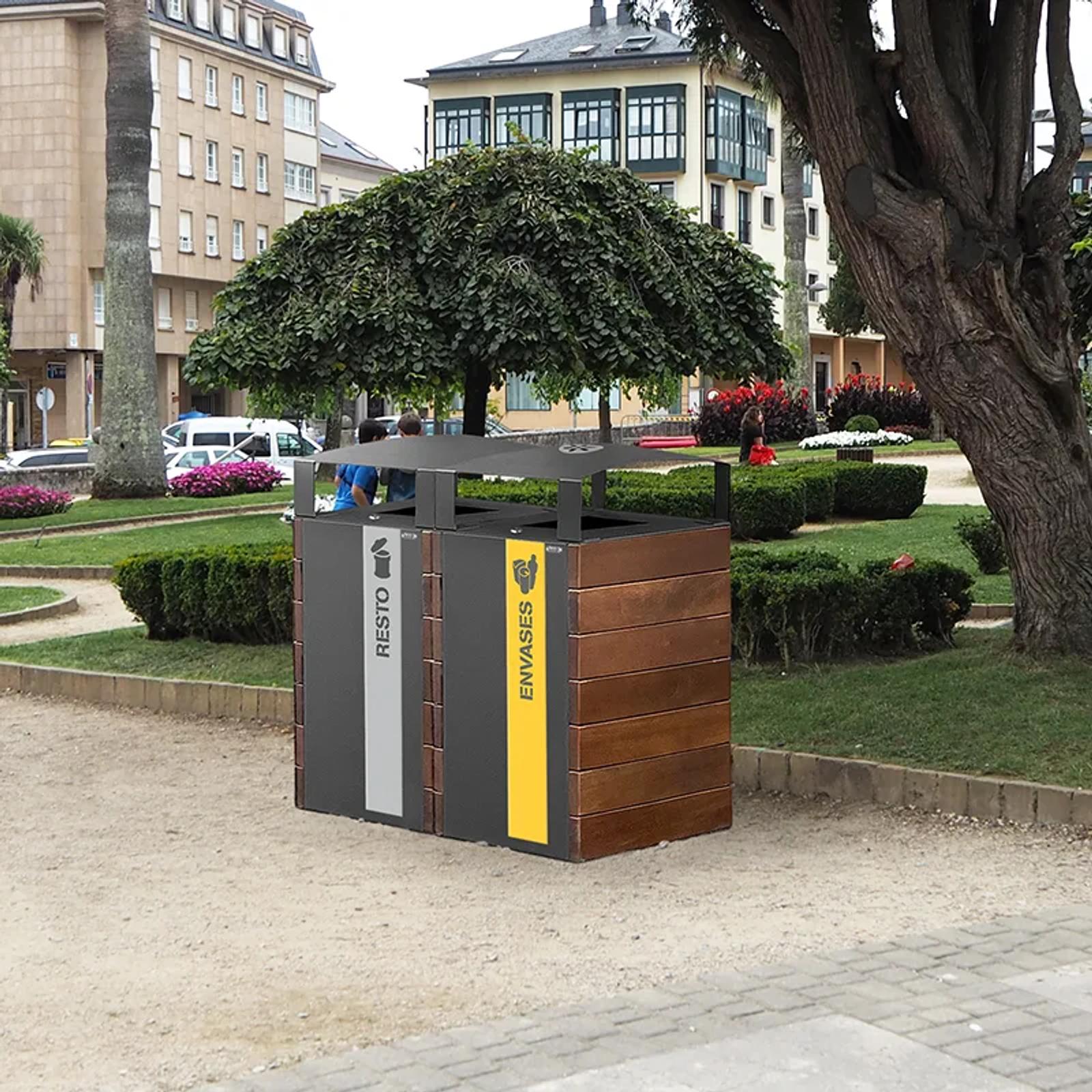 papelera de reciclaje para parques