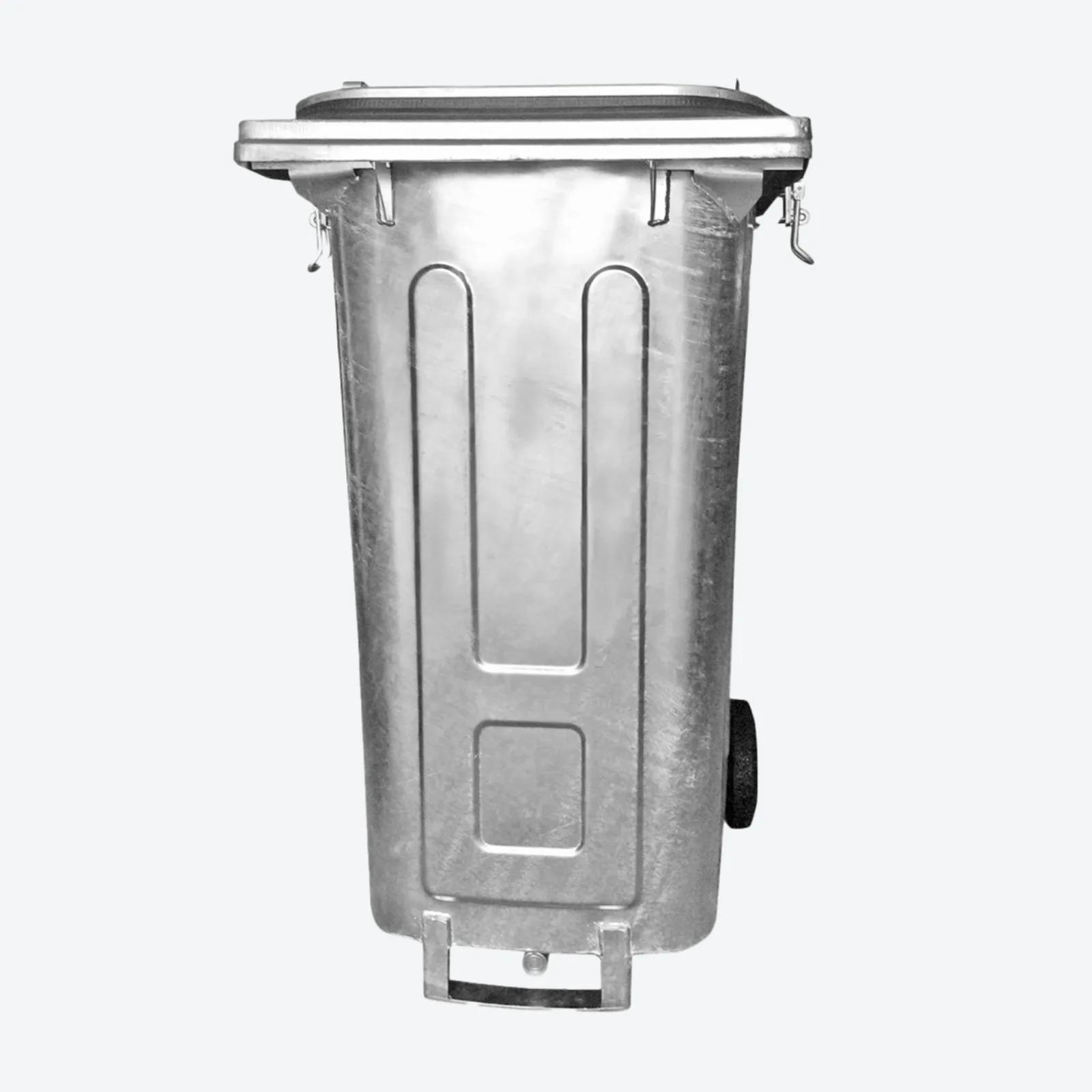 steel waste container with oil drain