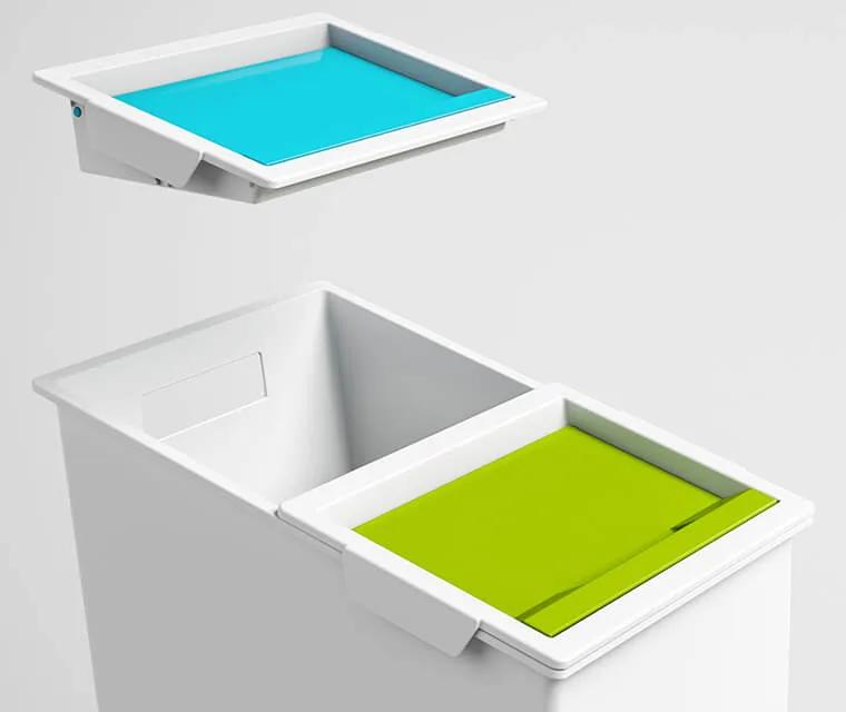 NX03 has two easily removable posting apertures, complete with lids and metal bag holders.