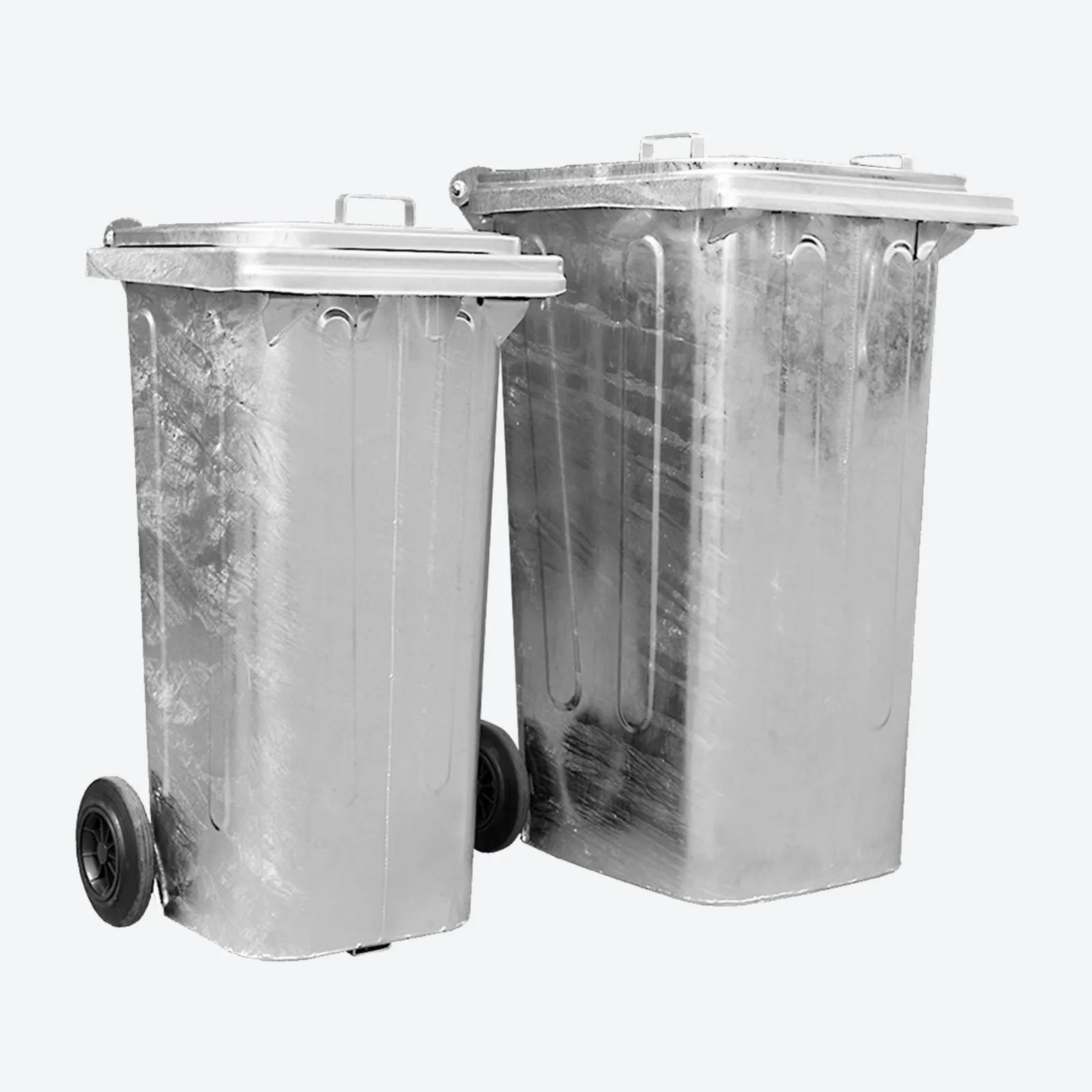 120, 140 and 240 Litre Hot-Dip Galvanized Steel Waste Containers